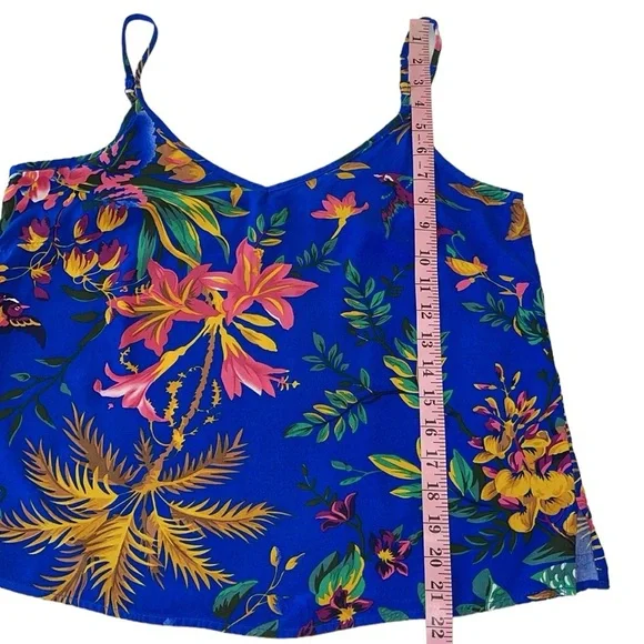 Cynthia Rowley Blue Tropical Floral Tank Top Size Small NWT - Picture 12 of 17